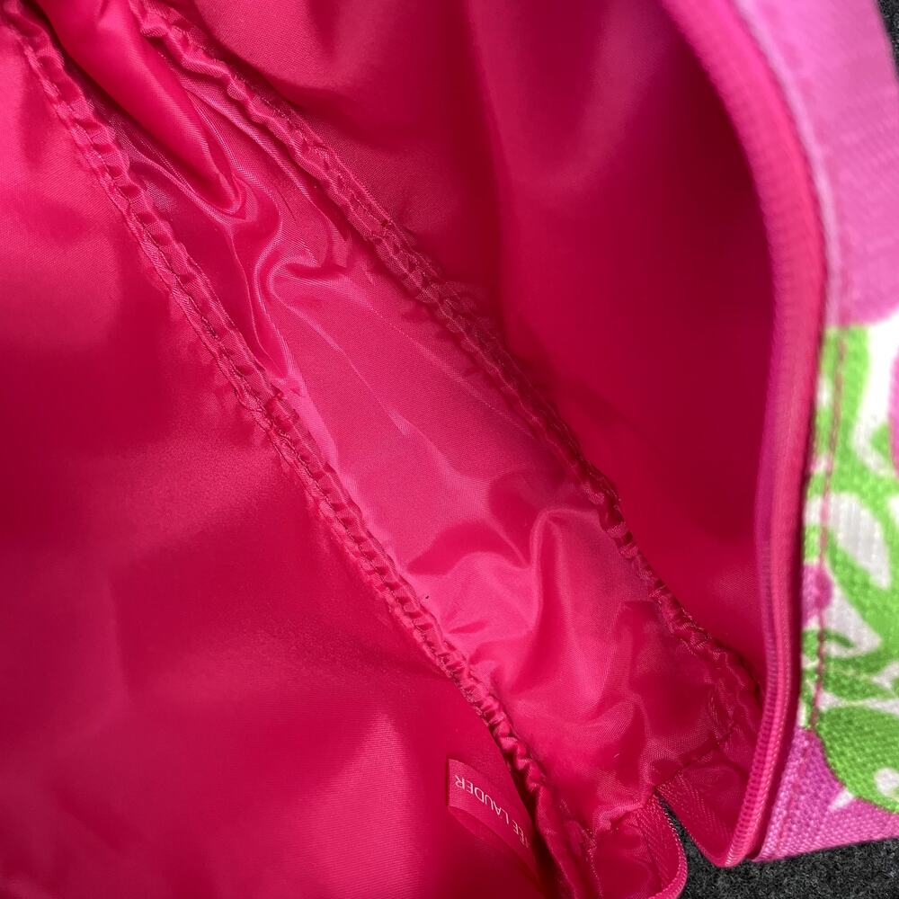 NEW Lilly Pulitzer Estee Lauder Cosmetic Makeup Bag Pink floral  Zipper Pouch - Picture 7 of 11